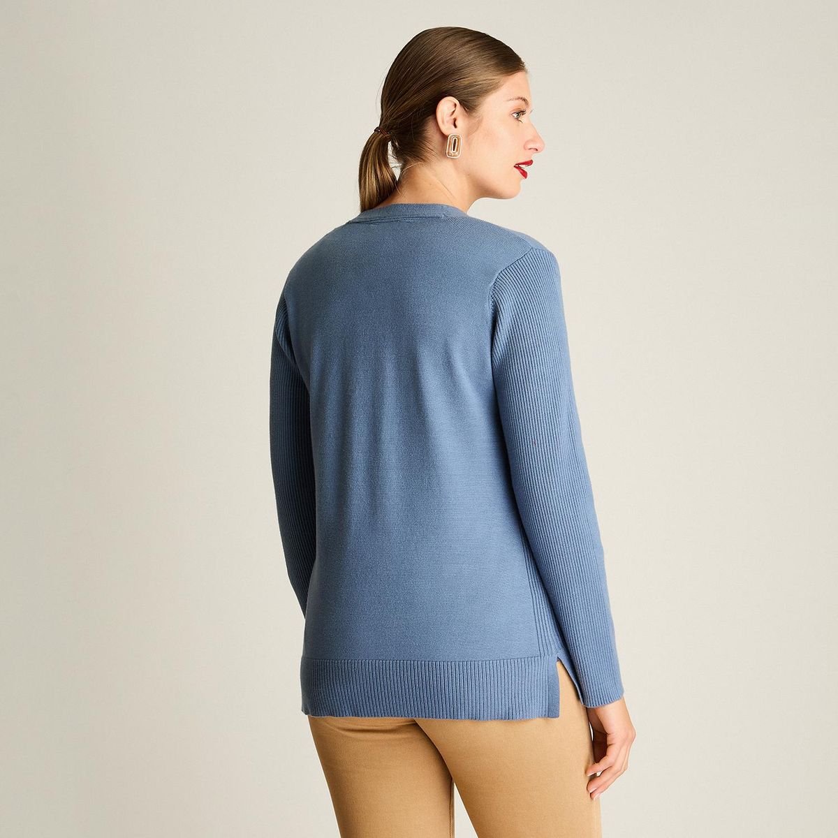 LORENZO DI PONTTI - Cardigan Con Botones Mujer Índigo