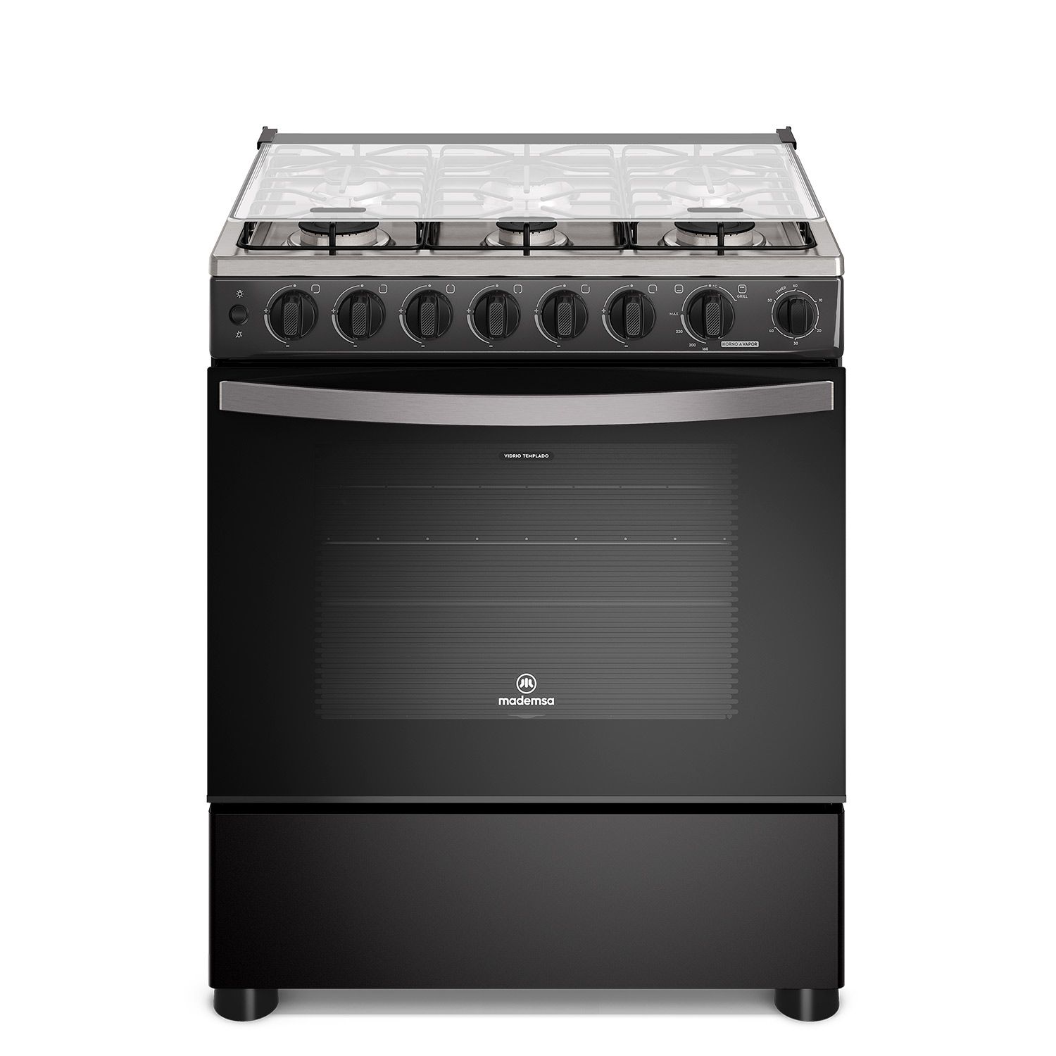 MADEMSA Cocina a Gas 6 Platos Horno Vapor y Parrilla Pletina