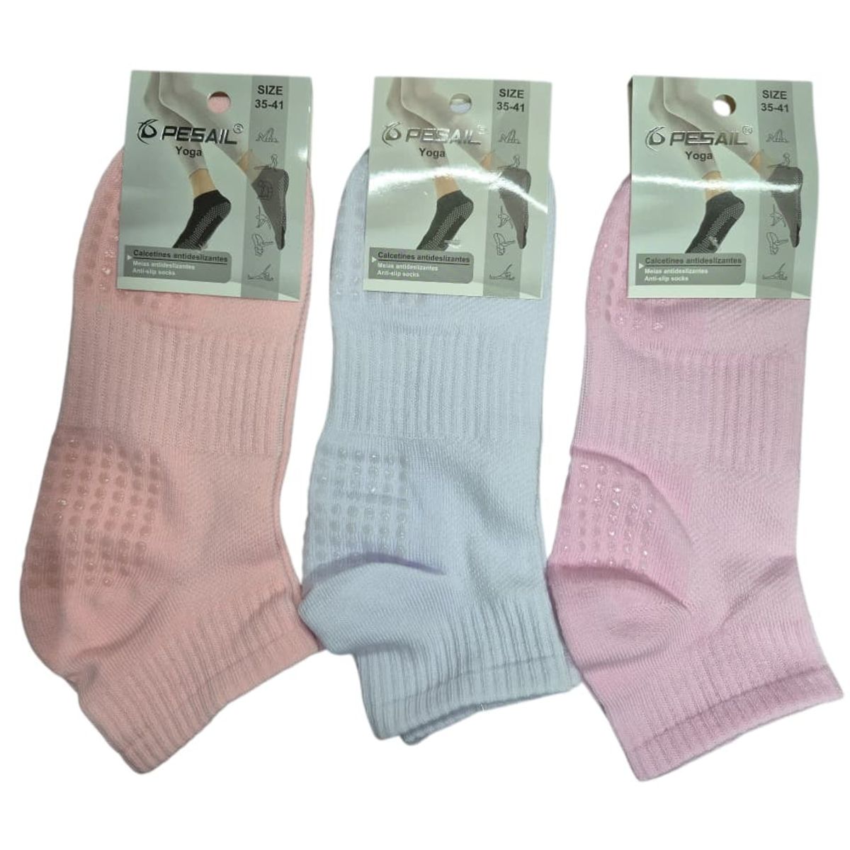 GARSIL - 12 Pares De Tobilleras Calcetines Antideslizante - Calcetas Yoga Danza Fitness