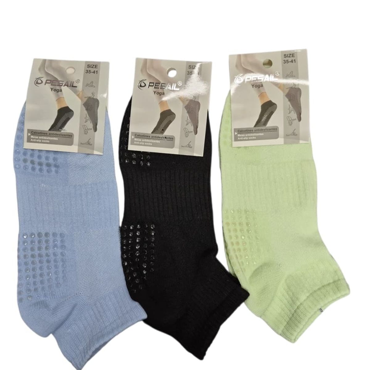 GARSIL - 12 Pares De Tobilleras Calcetines Antideslizante - Calcetas Yoga Danza Fitness