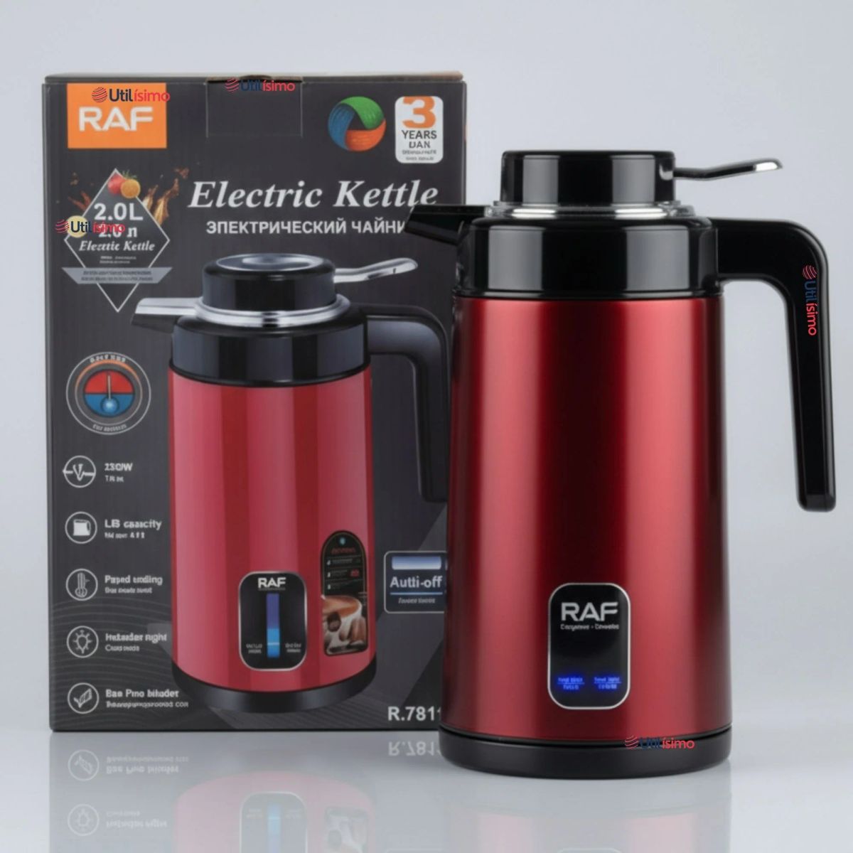 RAF - Termo Hervidor Eléctrico RAF 1360W 2 Litros Rojo