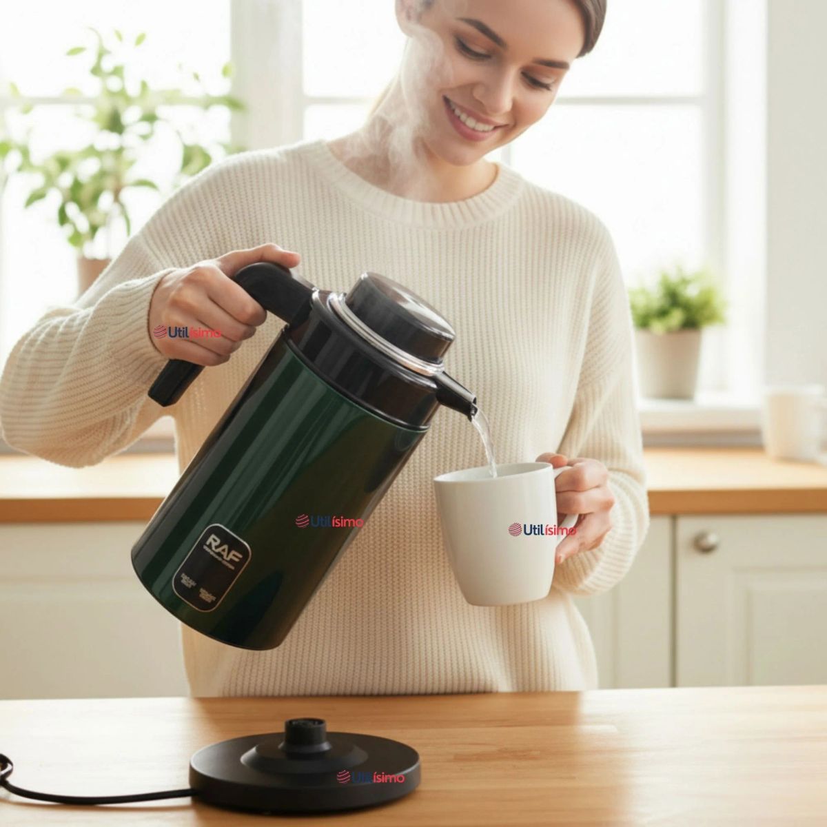 RAF - Termo Hervidor Eléctrico RAF 1360W 2 Litros Verde