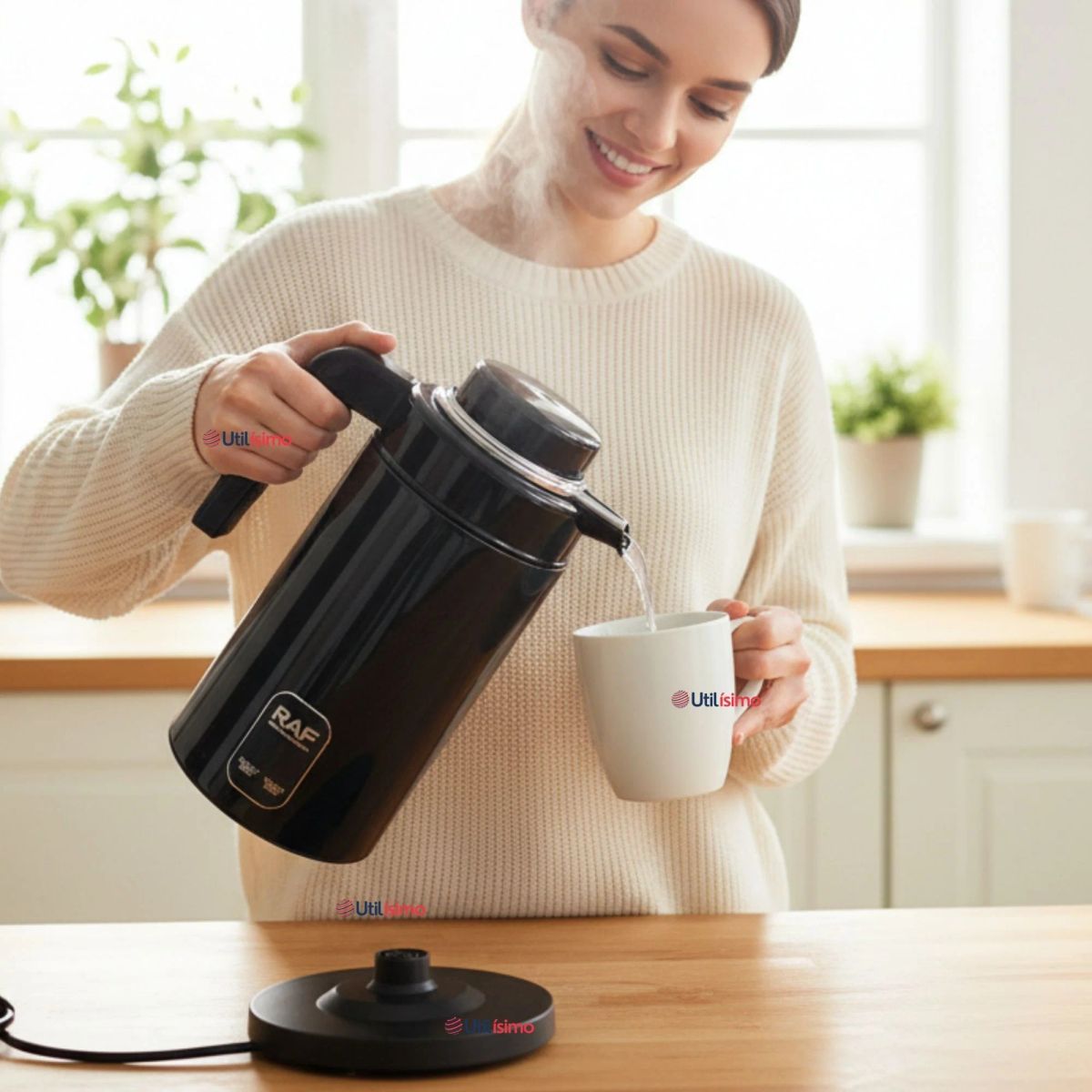 RAF - Termo Hervidor Eléctrico RAF 1360W 2 Litros Negro