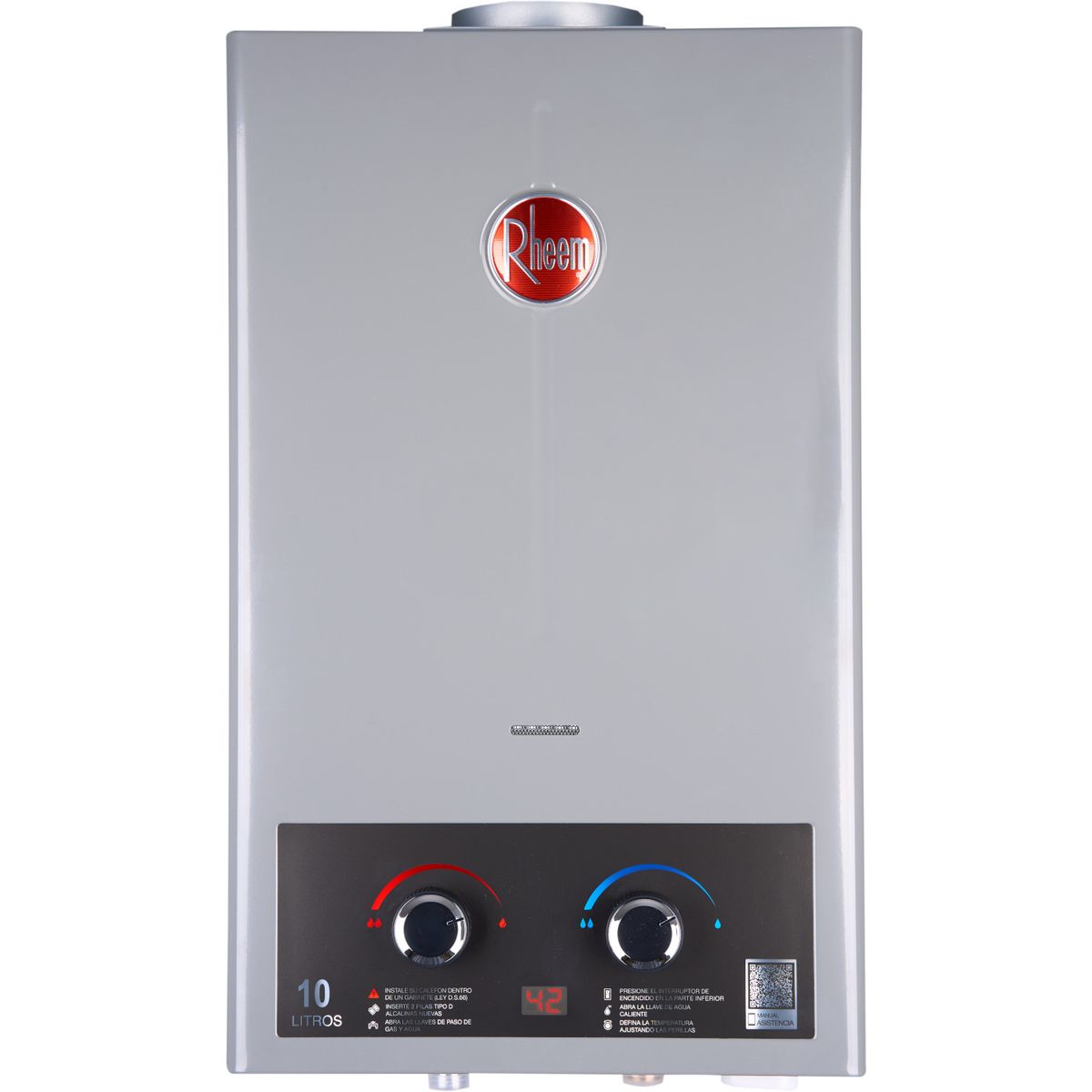 RHEEM - Calefont 10 litros Gas Licuado Tiro Natural Rheem