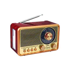 MLAB - Radio Portatil Retro Classic Recargable Con Linterna