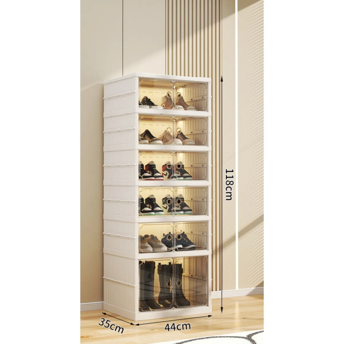 GENERICO - Organizador de Zapatos Premium de 6 Niveles - Plegable, Puerta Magnética y Diseño Reforzado