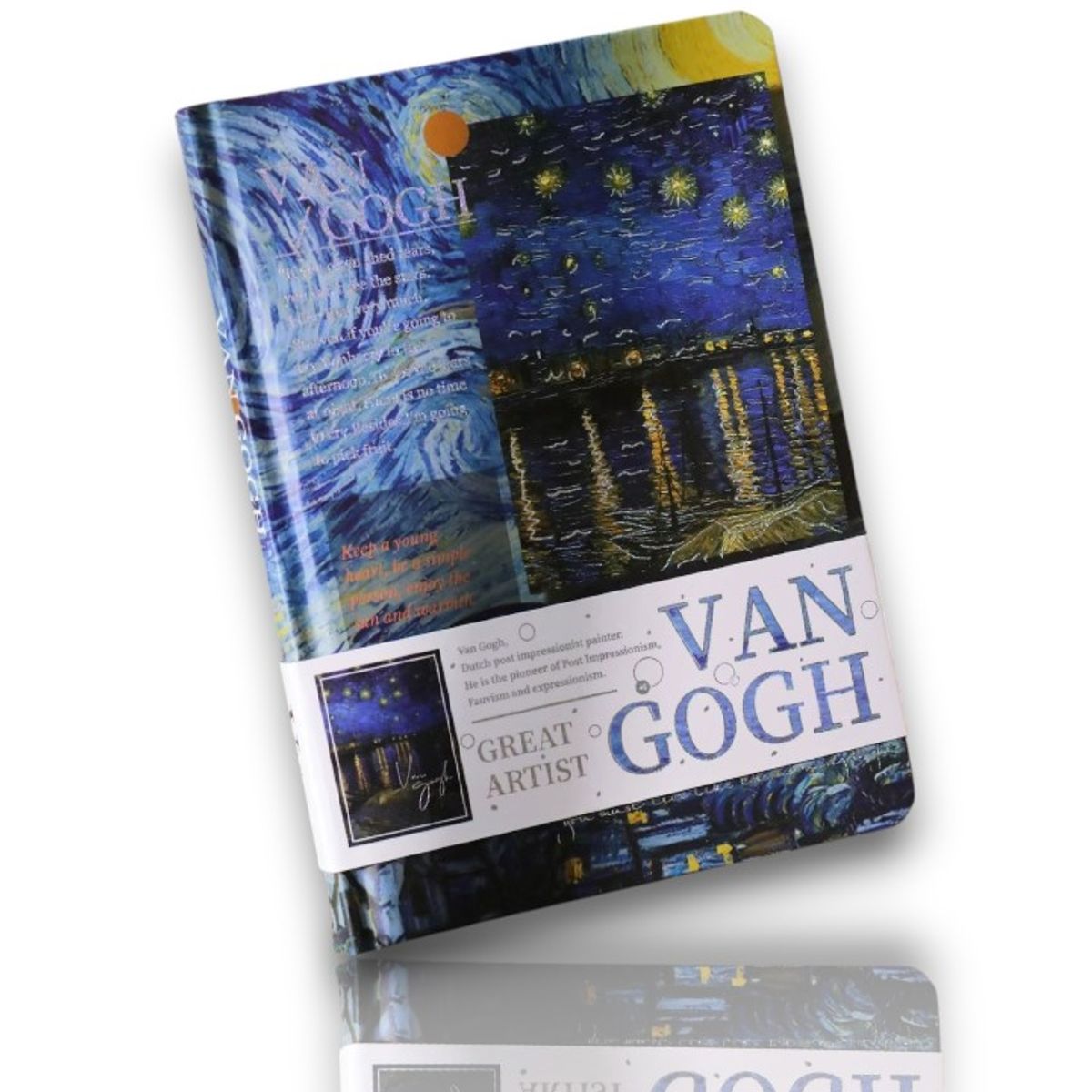 GENERICO - Libreta Cuaderno Tapa Dura Van Gogh Noche Estrellada M1