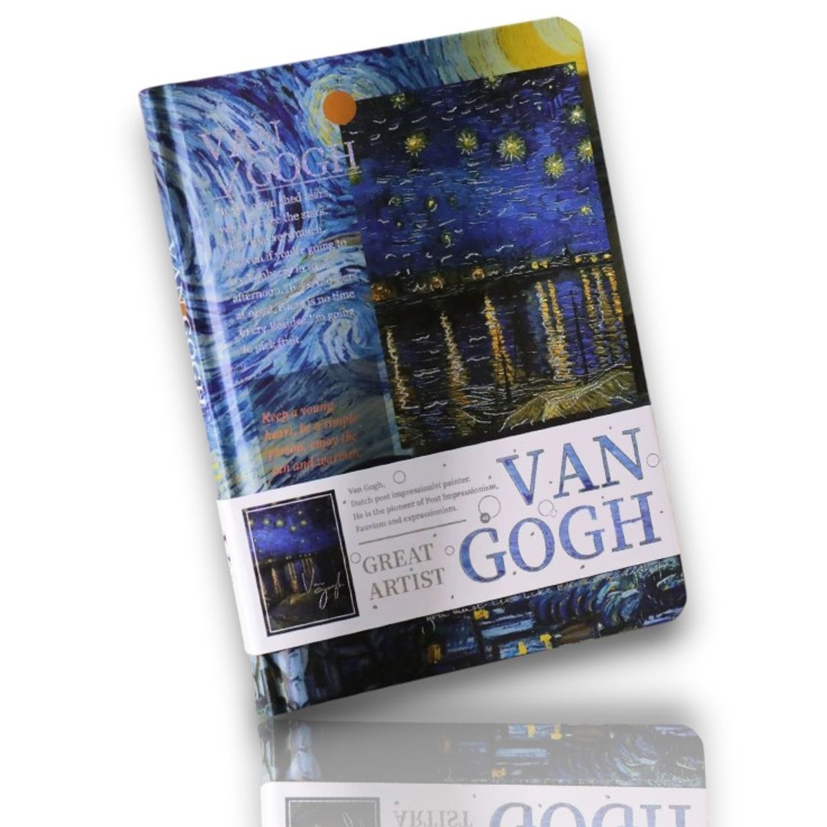 GENERICO - Libreta Cuaderno Tapa Dura Van Gogh Noche Estrellada M1
