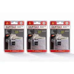 GENERICO - Pack X3 Candado De Seguridad + 3 Llaves Anti Napoleón 70mm anti robo