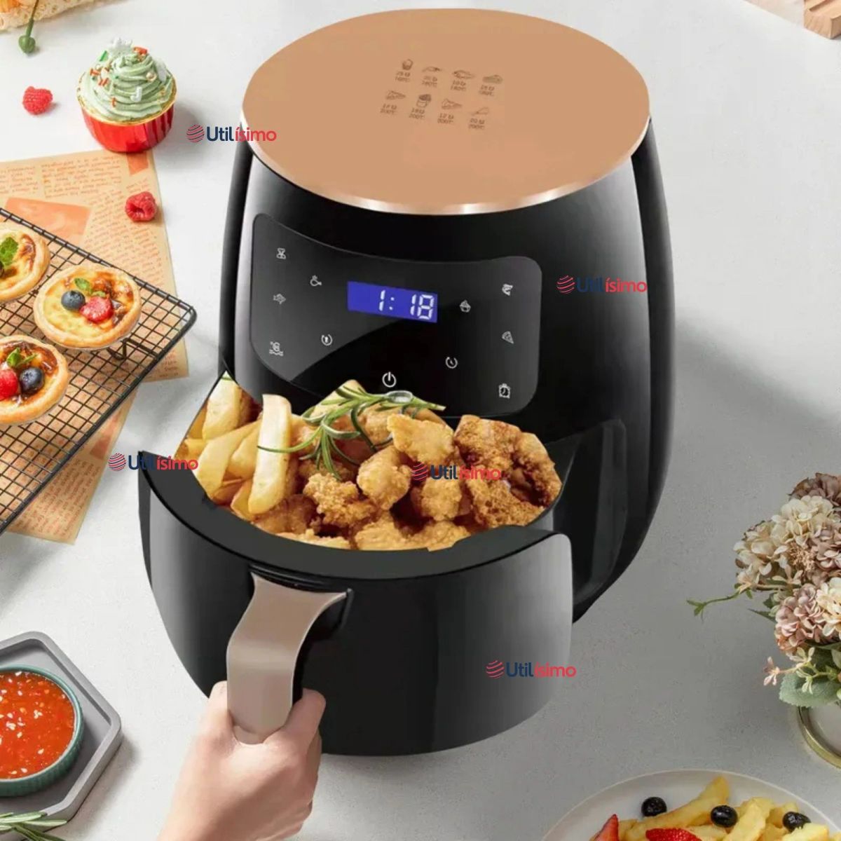LINE - Freidora De Aire Digital 6 Litros 2400W Air Fryer Premium