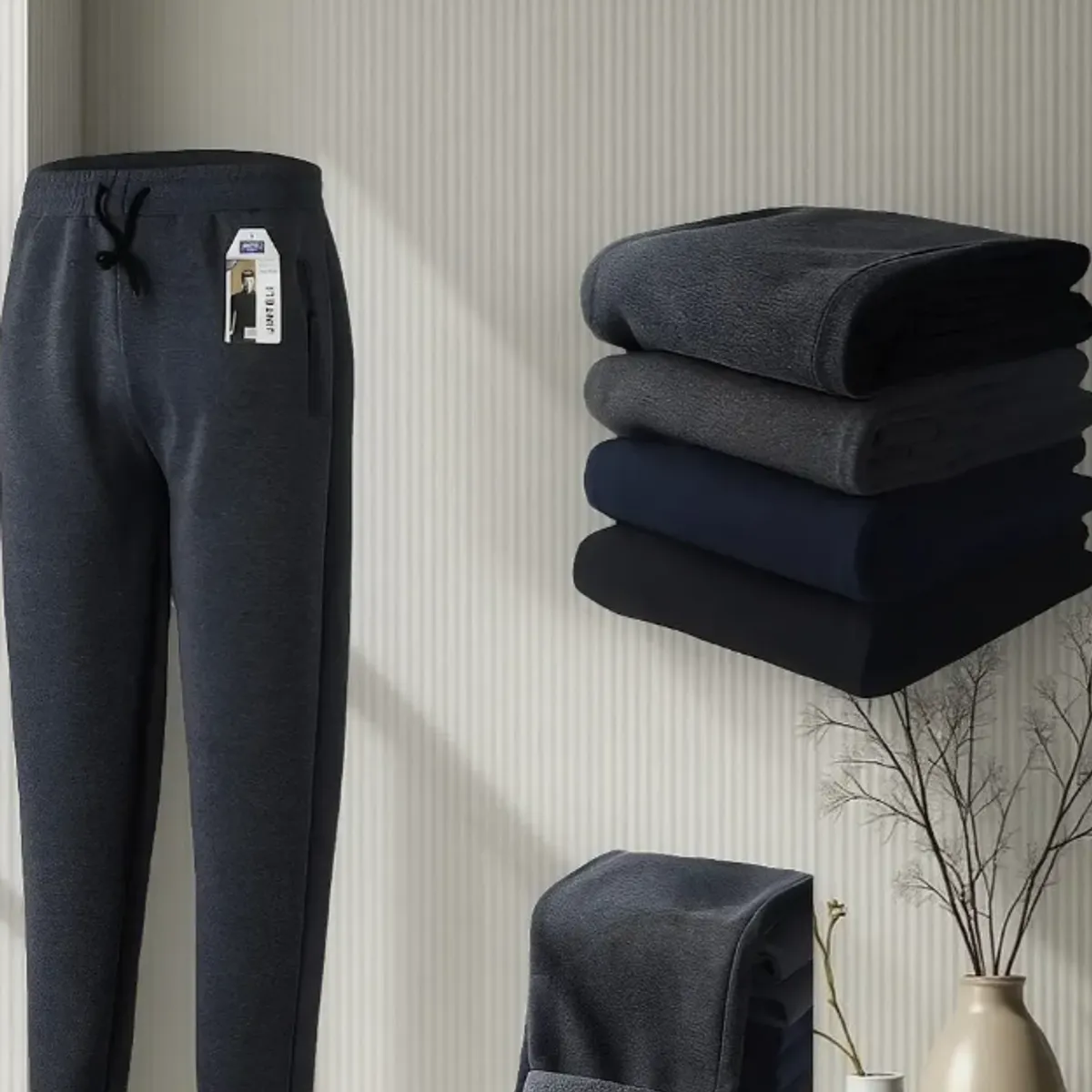 AGW - Pack 3 Pantalones Buzo Hombre  Polar /sin Puño