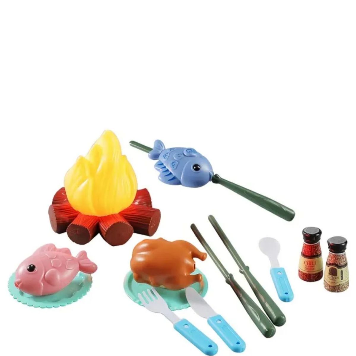GENERICO - Set Camping Infantil Juguete Con Fogata Y Accesorios