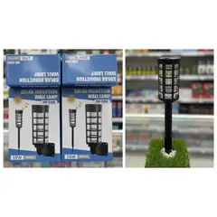 GENERICO - Foco Solar Estaca y Pared 2 en 1 - Sensor de Movimiento, Luz LED Cálida y Resistente al Agua