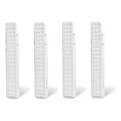 IRM - Luz De Emergencia Pack 4 60 Led Recargable Blanca Automatico Hogar Oficina Seguridad Pro FIGOIMPORT