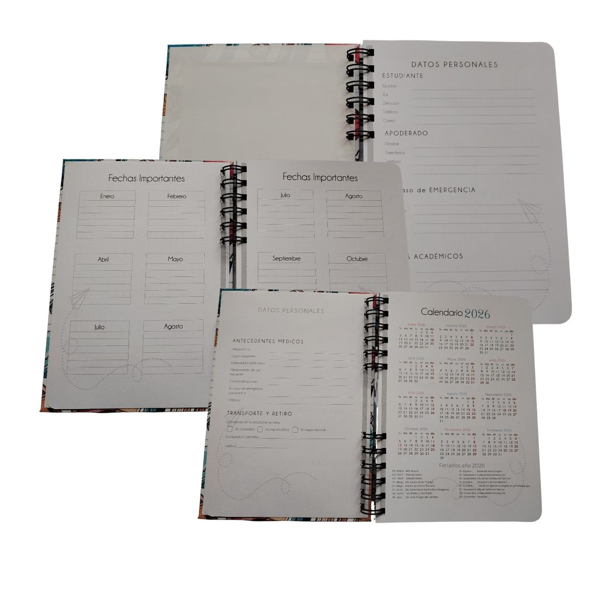 INDEPENDIENTE - Libreta de comunicaciones o Agenda Escolar + planificador mensual de escritorio - Diseño2
