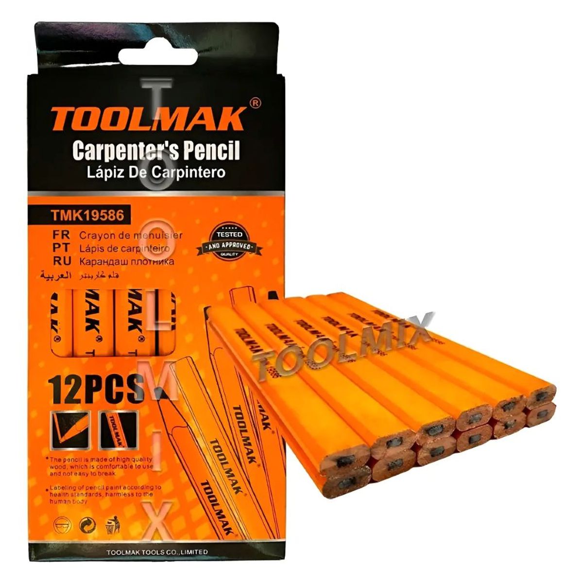 GENERICO - Lápiz Carpintero Madera Albañil Construcción 12 Pcs Toolmak
