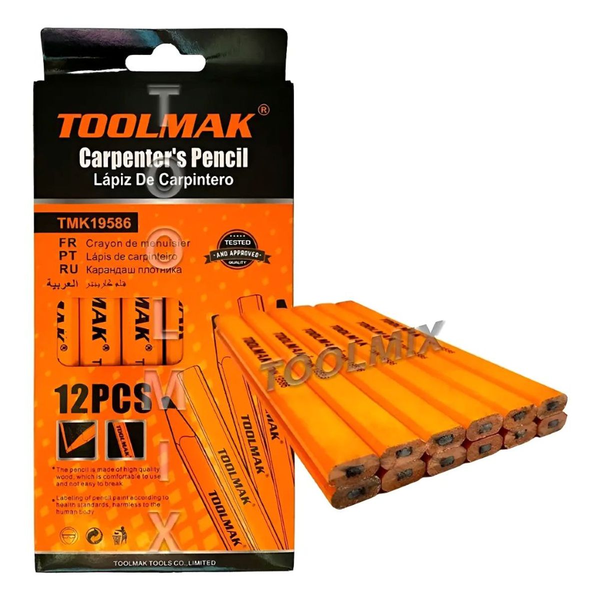 GENERICO - Lápiz Carpintero Madera Albañil Construcción 12 Pcs Toolmak