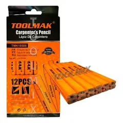 GENERICO - Lápiz Carpintero Madera Albañil Construcción 12 Pcs Toolmak