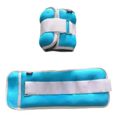 GENERICO - Tobilleras con peso 1kg por pierna total 2kg Celeste Neopreno