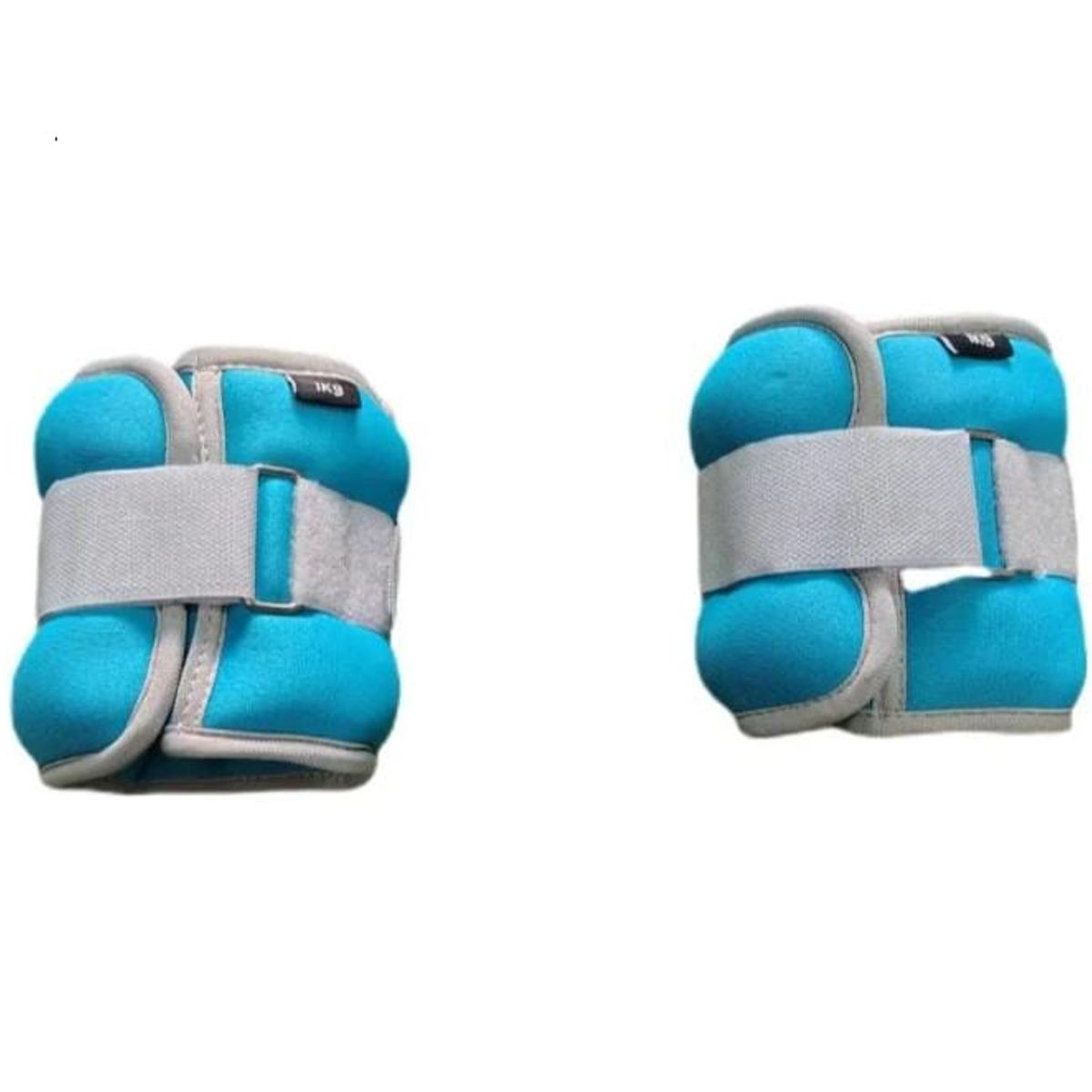 GENERICO - Tobilleras con peso 1kg por pierna total 2kg Celeste Neopreno