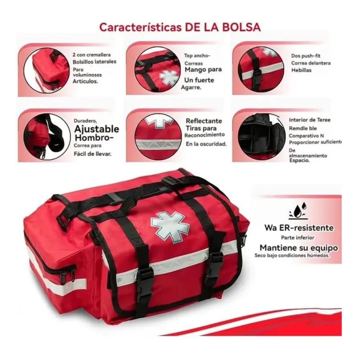 GENERICO - Botiquín Maleta Primeros Auxilios Mediano Ultra Resistente BELUG