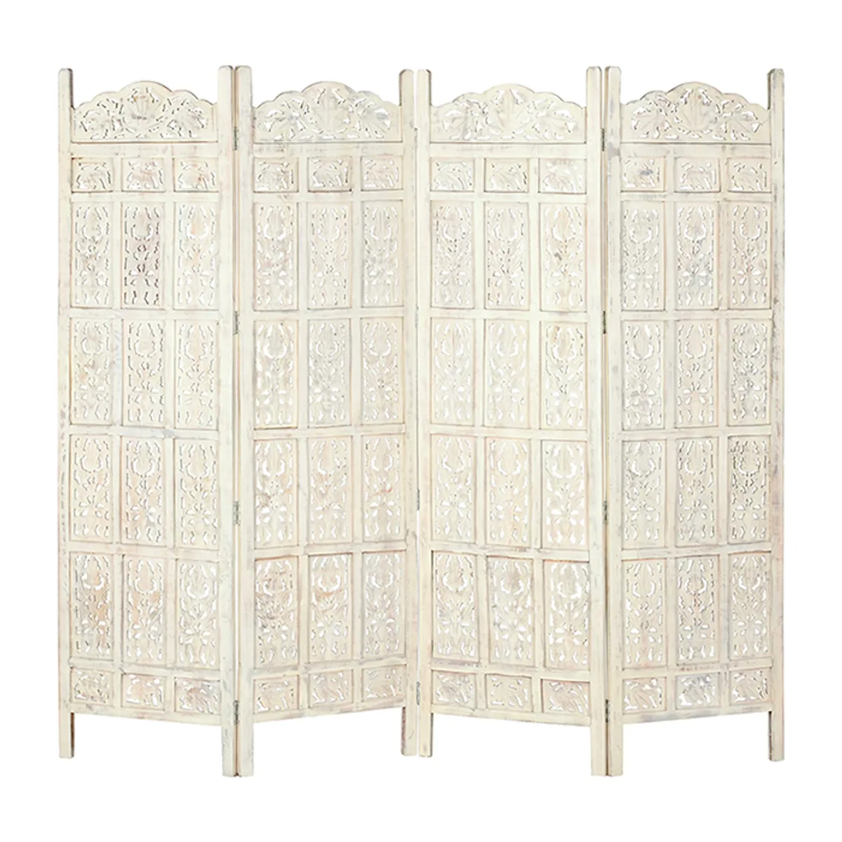 MEYA MUEBLES - Biombo Tallado blanco - Meya Muebles
