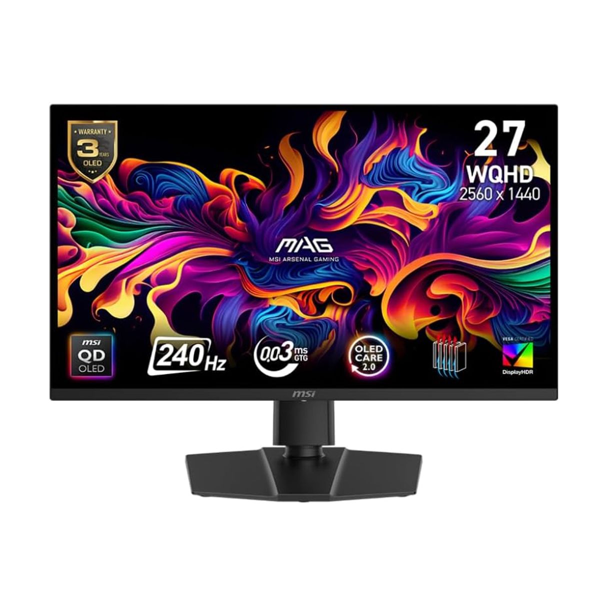MSI - Monitor Gamer MSI MAG 271QP QD-OLED X24 27 QHD 240Hz 0.03ms