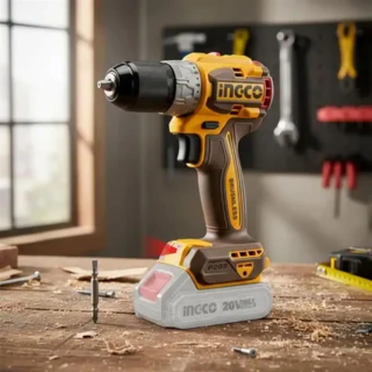 INGCO - Taladro Percutor Bl Industrial Compact Inalambrico 20V/13Mm