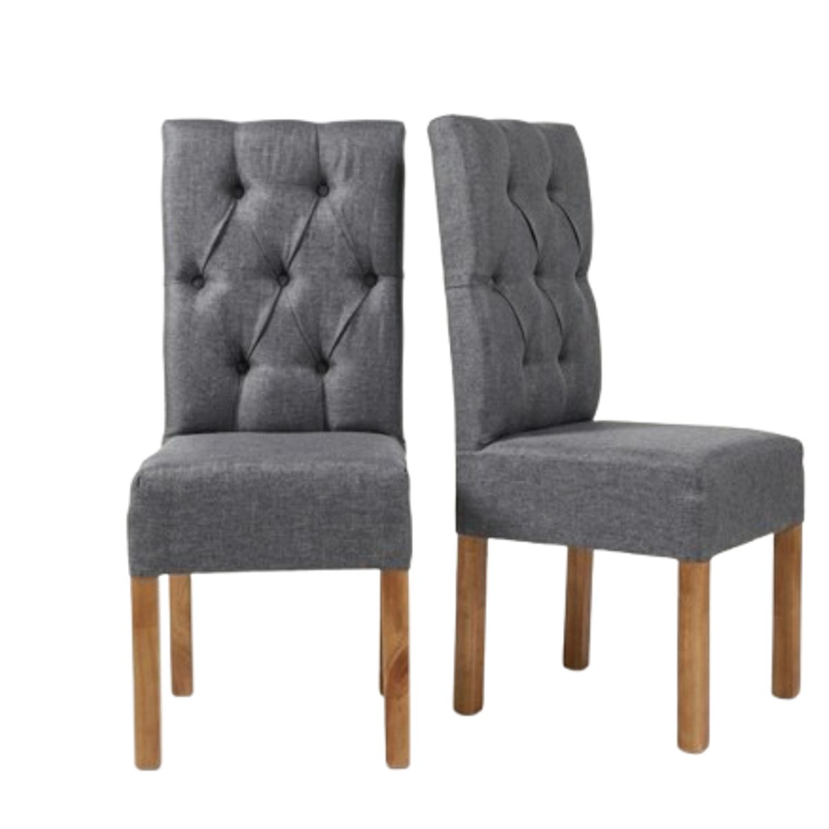 GENERICO - Pack 4 sillas de comedor estilo capitoné, color gris