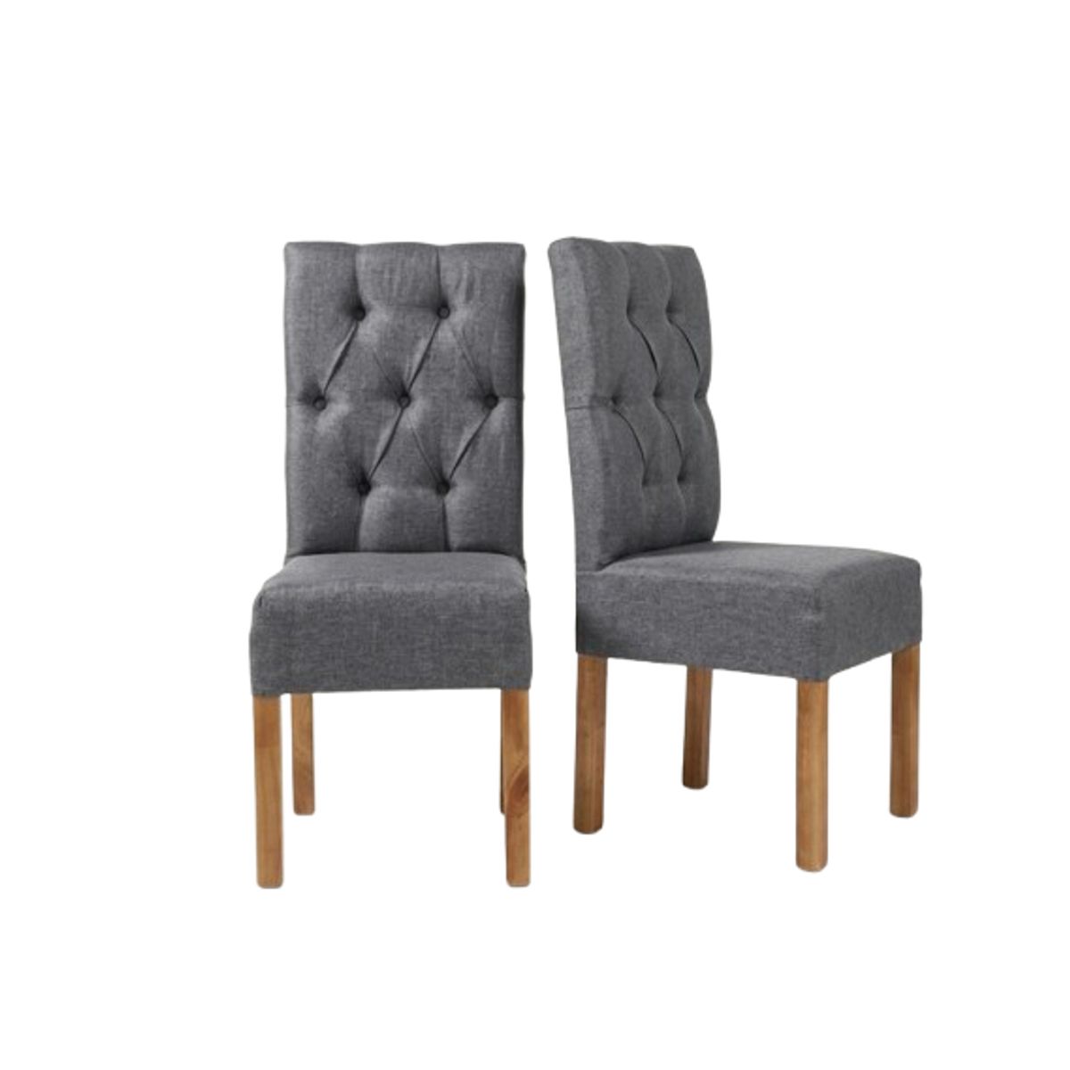 GENERICO - Pack 4 sillas de comedor estilo capitoné, color gris