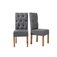 GENERICO - Pack 4 sillas de comedor estilo capitoné, color gris