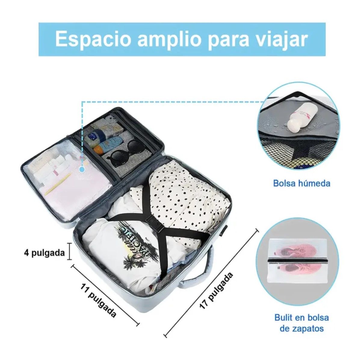 GENERICO - Mochila Impermeable Azul Para Laptop 15.6 Viaje Aprobado Avión BELUG