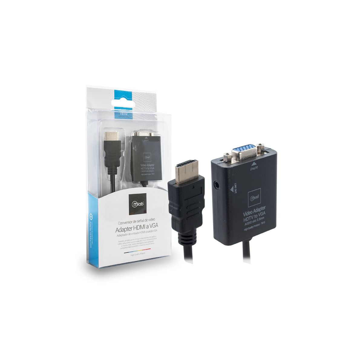MICROLAB - Adaptador Hub Convertidor HDMI a VGA