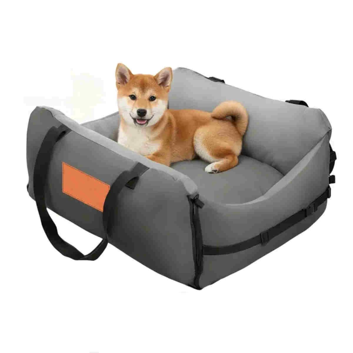 GENERICO - Cama Mascota Portatil Tipo Asiento De Auto Para Perros Gatos Color Gris Oscuro  BELUG