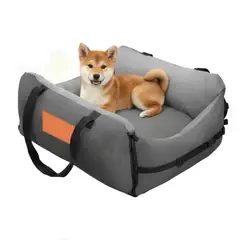 GENERICO - Cama Mascota Portatil Tipo Asiento De Auto Para Perros Gatos Color Gris Oscuro BELUG