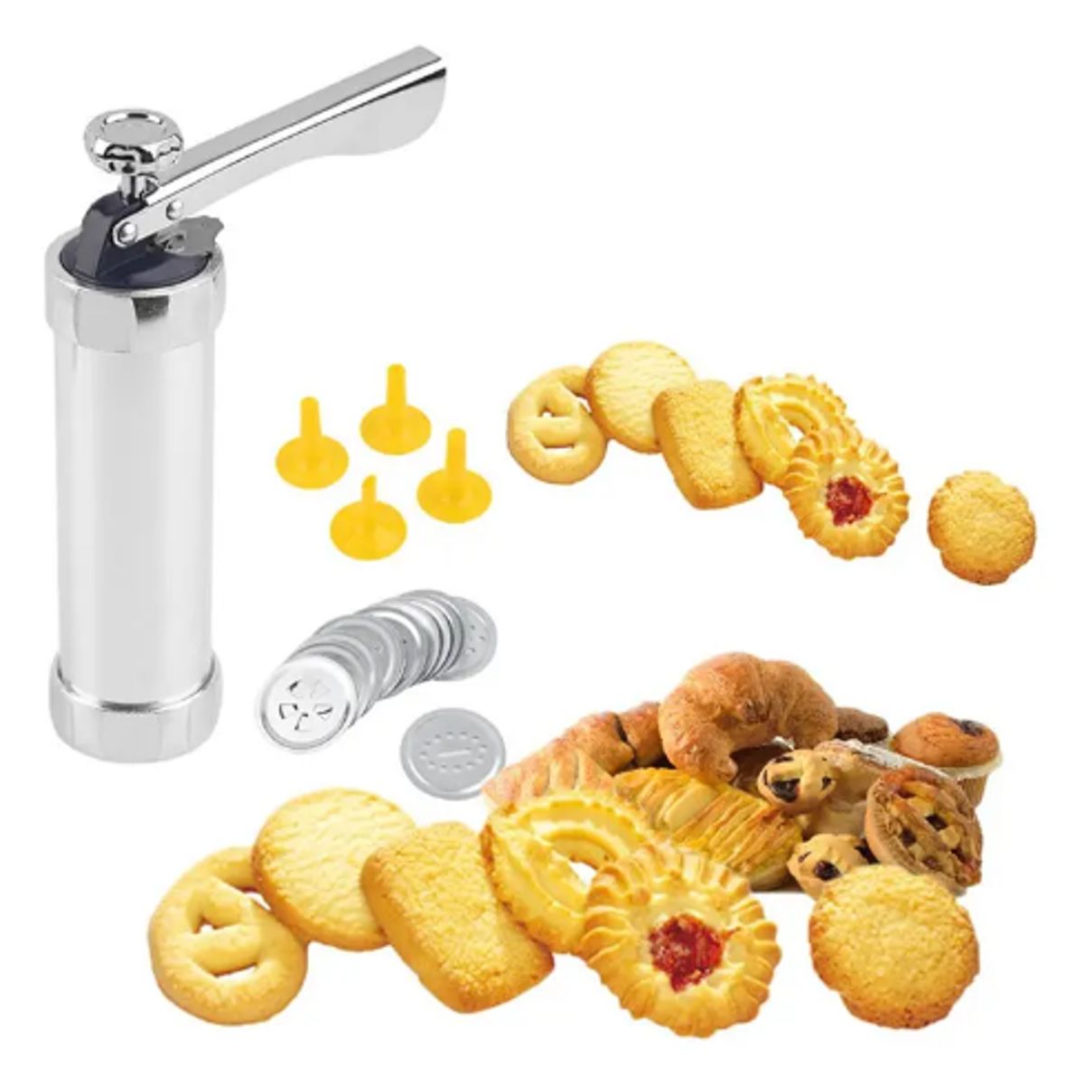 GENERICO - Pistola Metálica Para Galletas Y Churros Con Accesorios