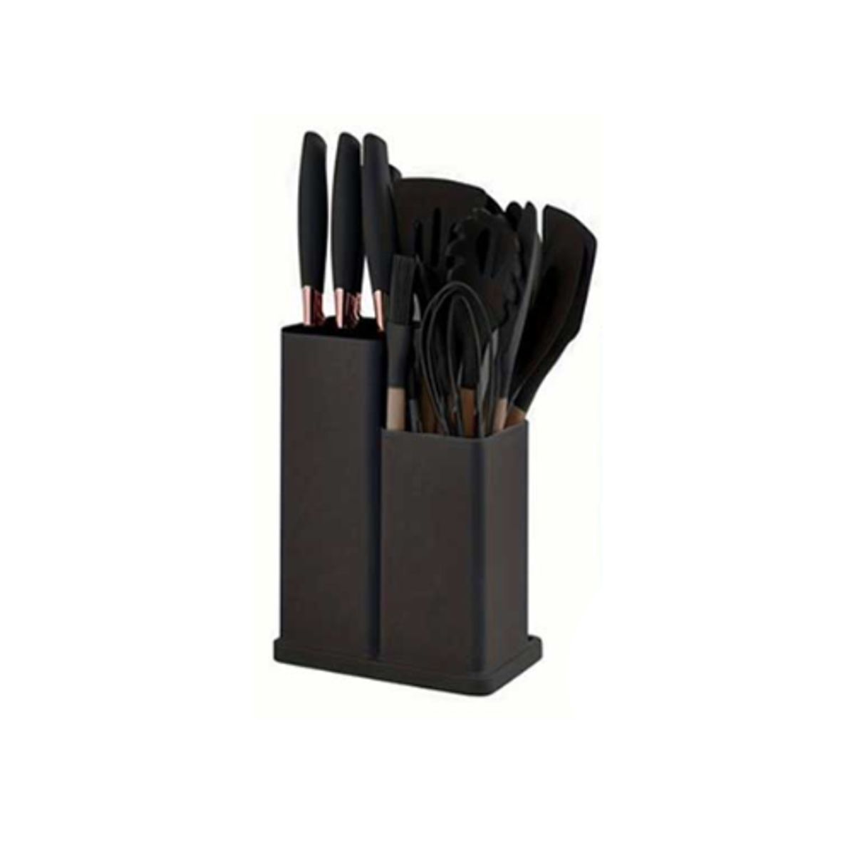 GENERICO - Set Utensilios Cocina De Silicon 19pz Negro