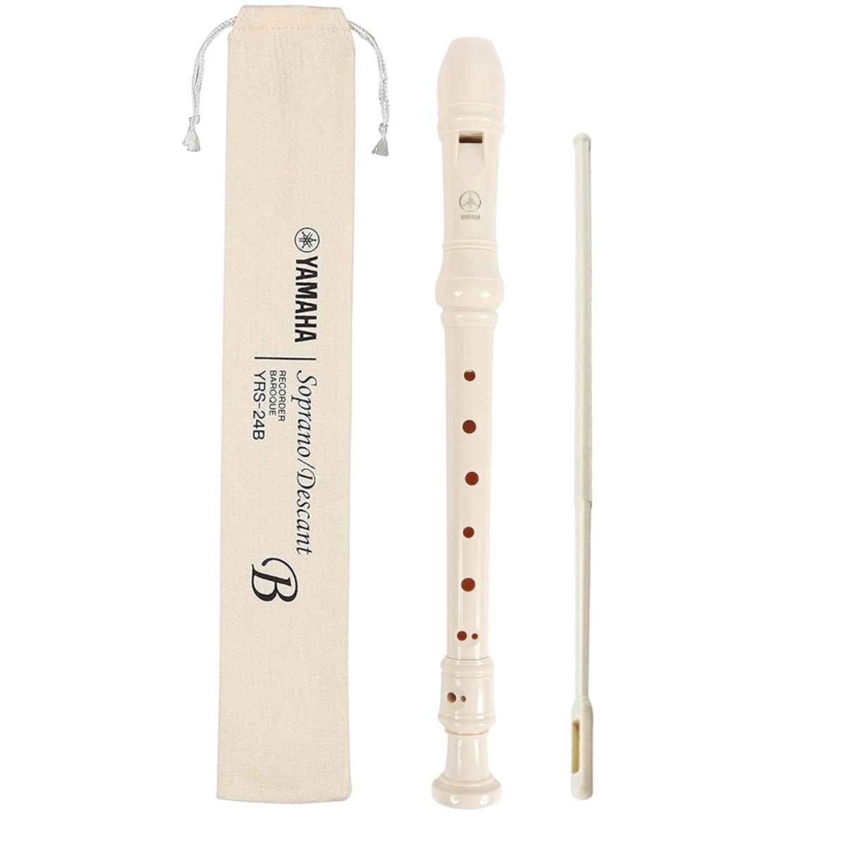 YAMAHA - Flauta Dulce Soprano Yamaha Yrs24-b Escolar Funda, Limpiador