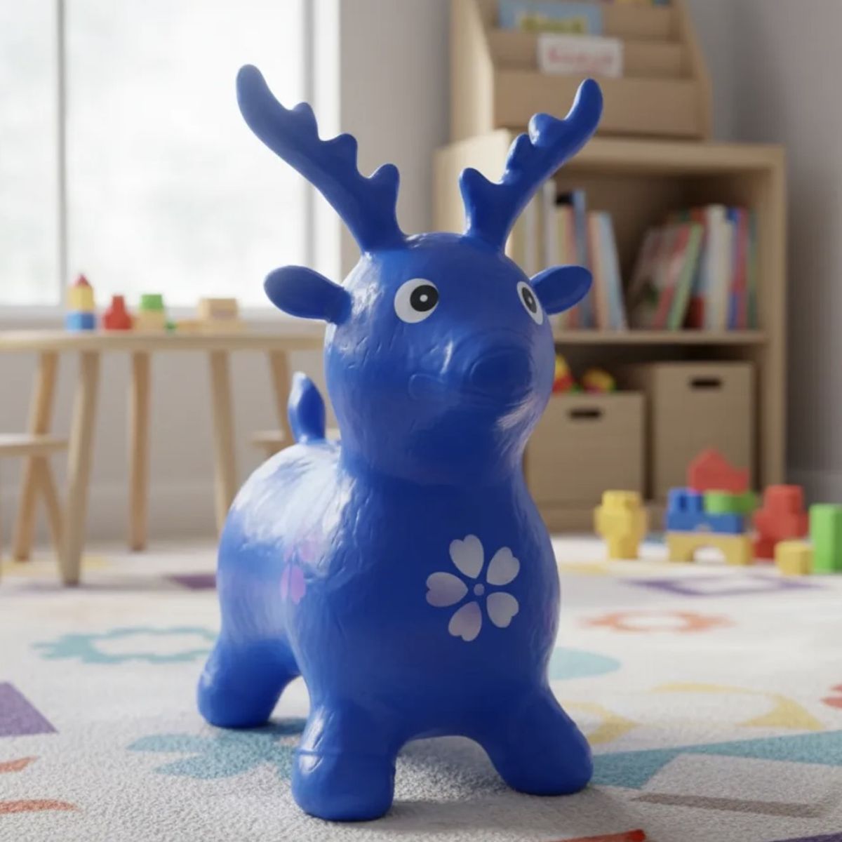 GENERICO - Pony Saltarín Inflable con Sonido y bombin, Toro de Goma para Niños O Niñas