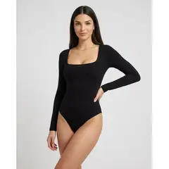 MABELLE - Body Mujer Cuello Cuadrado Manga Lisa