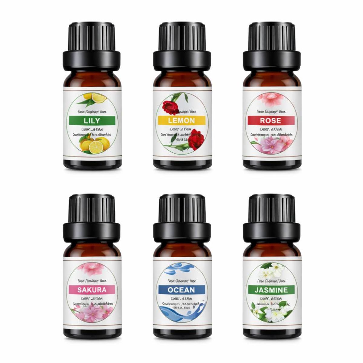 GENERICO - Aceites Esencias Aromáticas Set 6 Fragancias  10ml