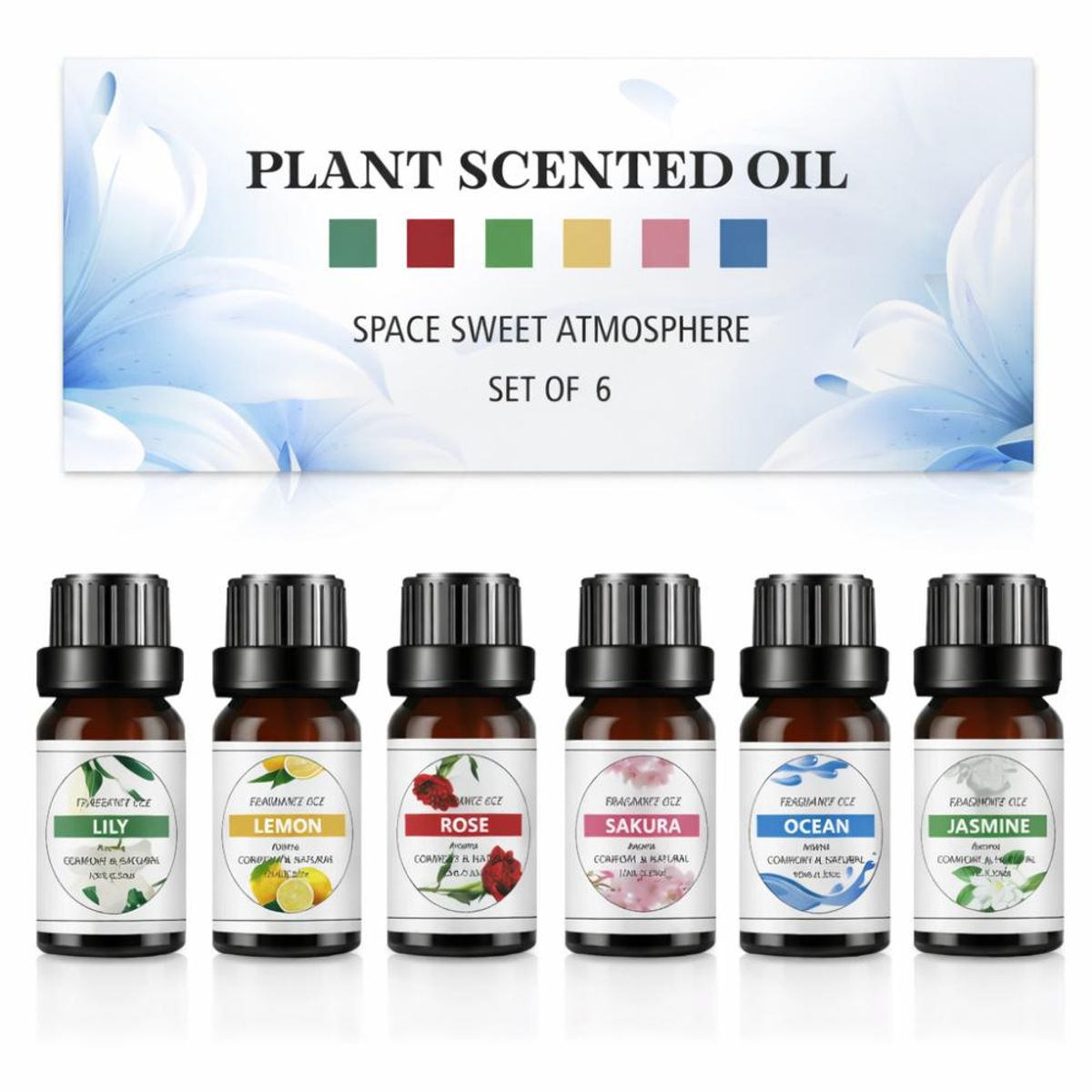 GENERICO - Aceites Esencias Aromáticas Set 6 Fragancias  10ml