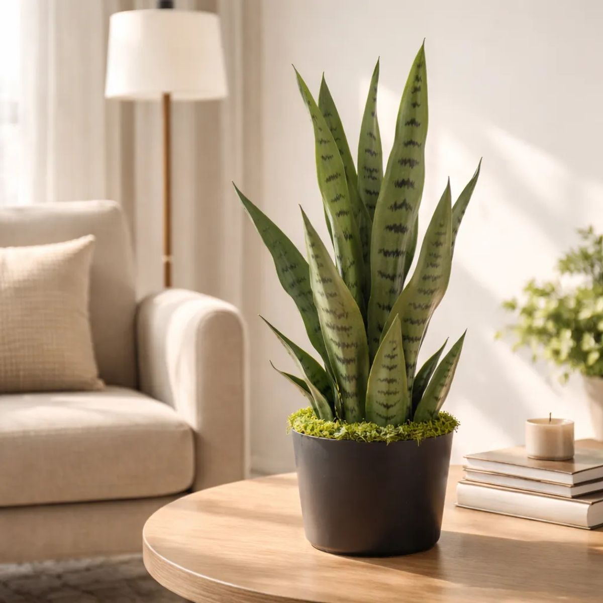GENERICO - Planta Artificial Lengua De Suegra 50cm Con Maceta