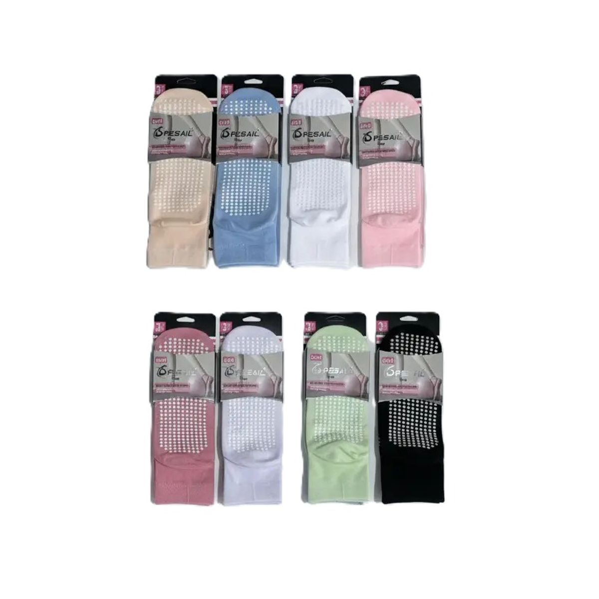 GARSIL - 12 Pares De Calcetas Tobilleras Antideslizante Para Mujer De Yoga Danza Fitness