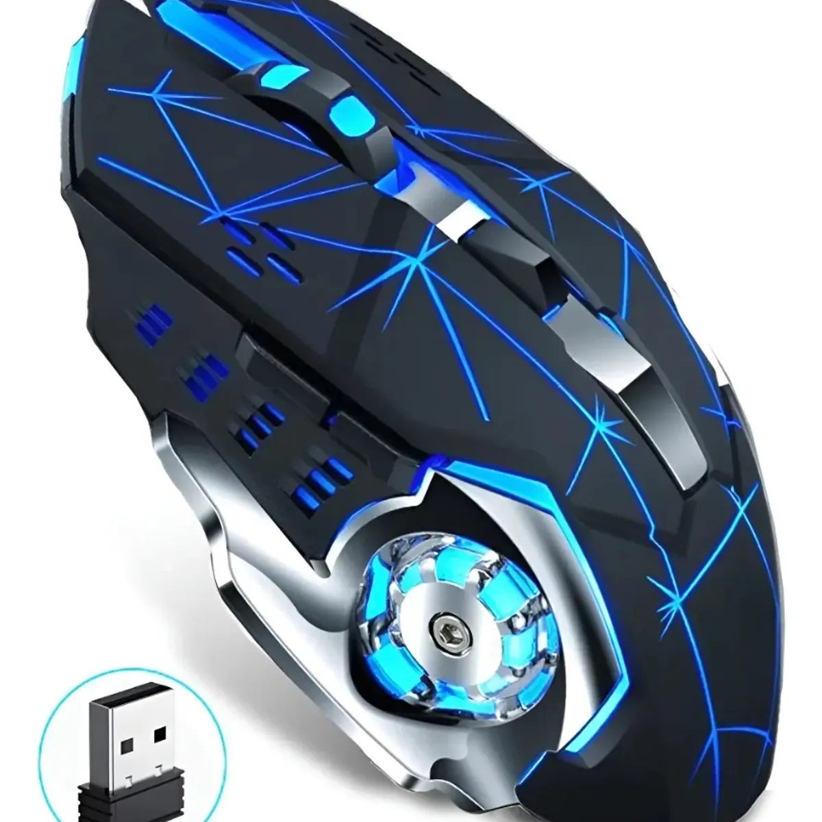 GENERICO - Mouse Gamer Inalámbrico Recargable Iluminado Rgb