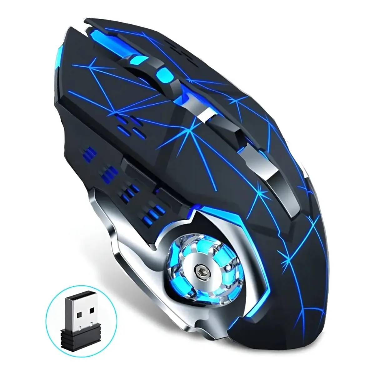 GENERICO - Mouse Gamer Inalámbrico Recargable Iluminado Rgb
