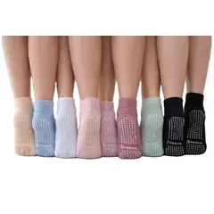 GARSIL - 6 Pares De Calcetas Tobilleras Antideslizante Para Mujer De Yoga Danza Fitness