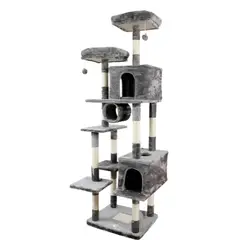 SUKEA - Torre Rascador Piso 5 Grande, Casa Madera Gruesa Para Gato Z224