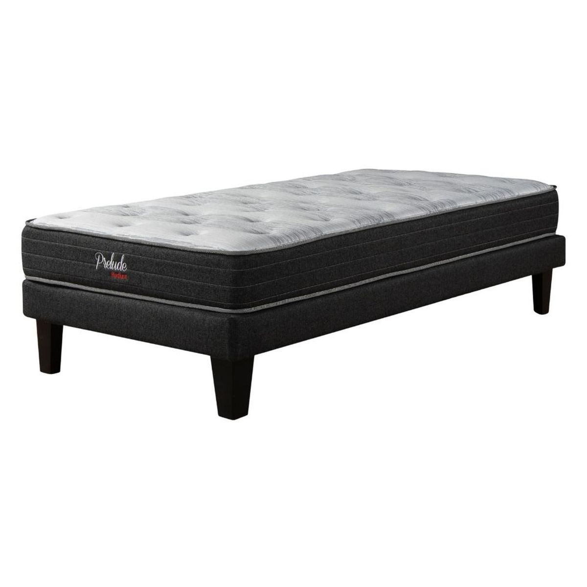 MOVELARIA - Cama Europea Prelude Radiant Respaldo Urban Gris 1.5 plazas