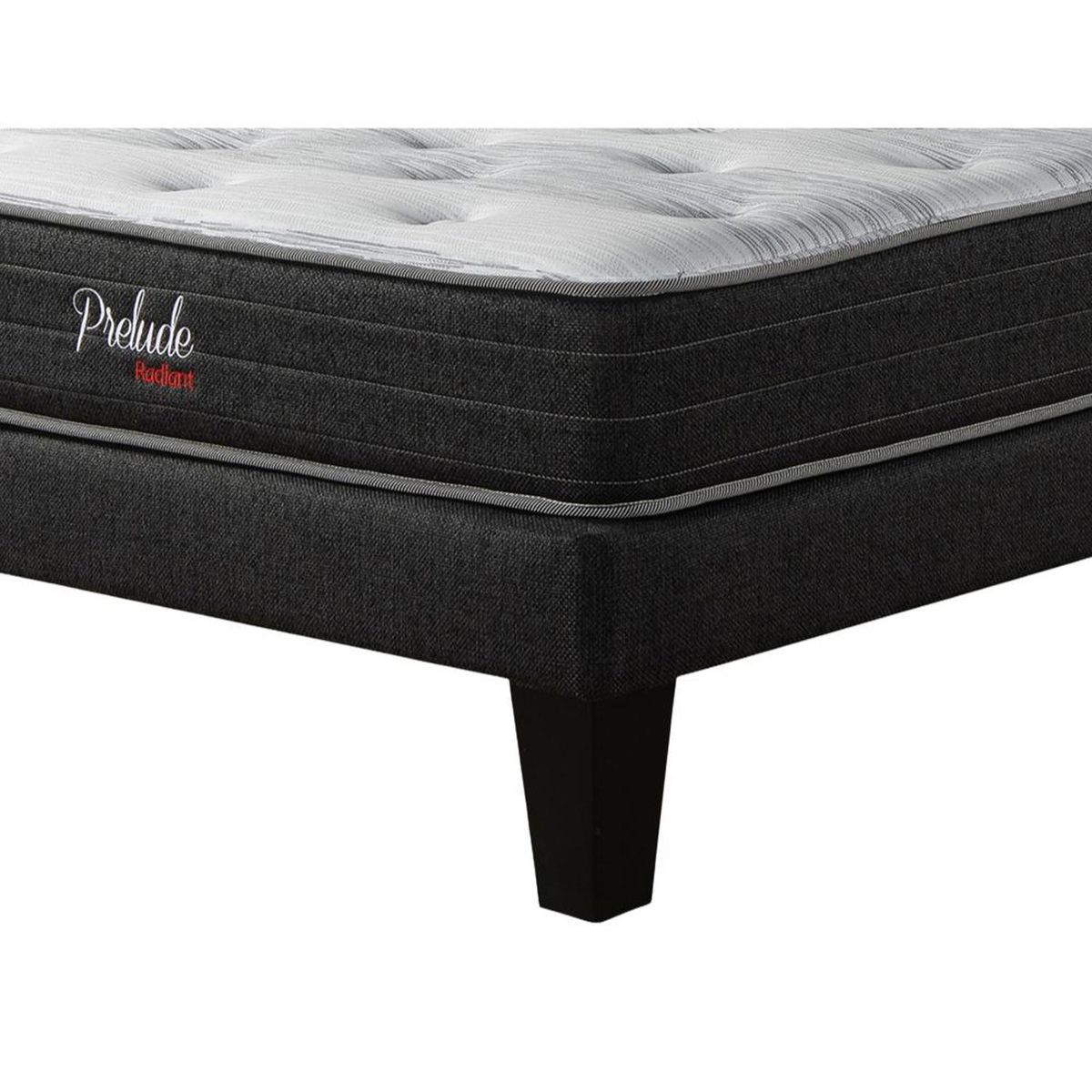 MOVELARIA - Cama Europea Prelude Radiant Respaldo Urban Gris 1.5 plazas